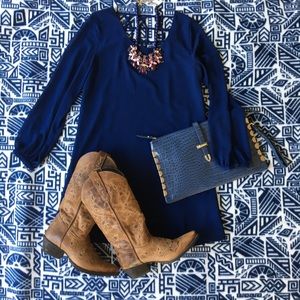 Navy shift dress